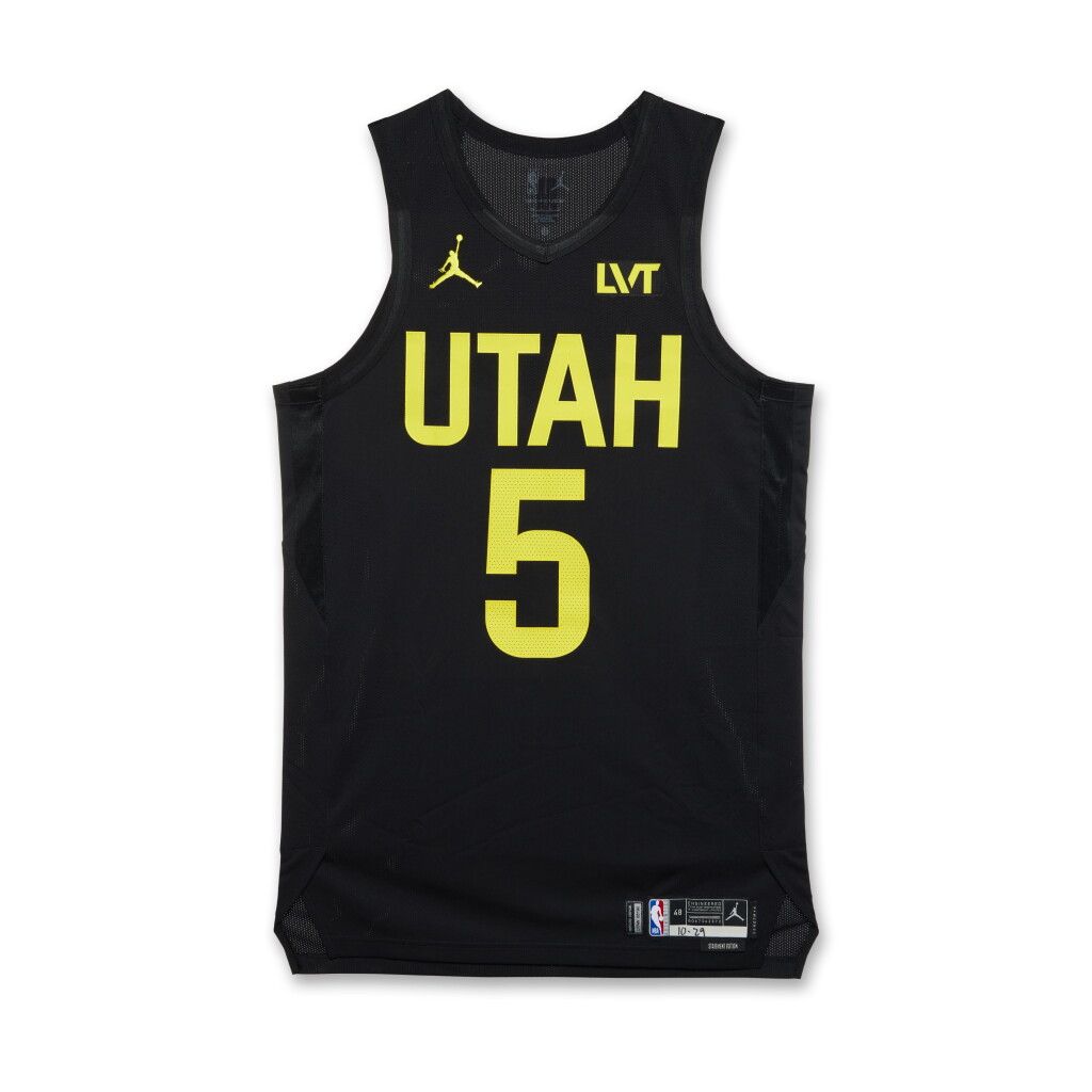 View full screen - View 1 of Lot 86. Cody Williams Utah Jazz 2024-2025 Game Worn Statement Edition Jersey | First Career Start | 4th Career Game.