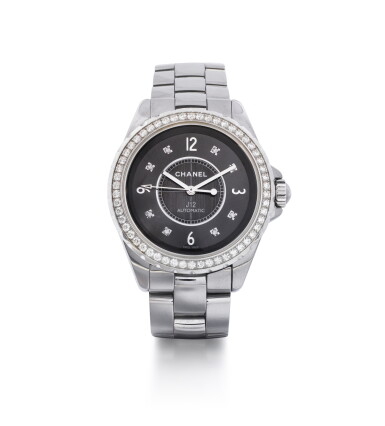 View full screen - View 1 of Lot 200. Montre bracelet de dame céramique et diamants, "J12" | Lady's ceramic and diamond bracelet watch,'J12'.