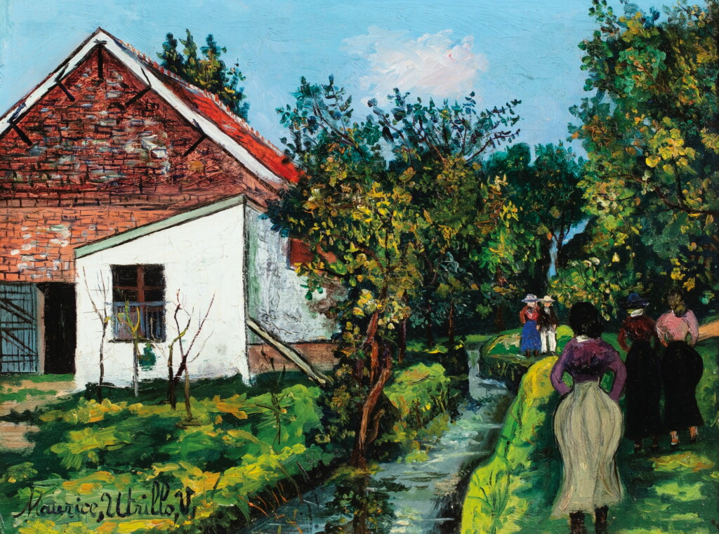 View full screen - View 1 of Lot 46. MAURICE UTRILLO | LA BIÈVRE À BOURG-LA-REINE (HAUTS-DE-SEINE) .