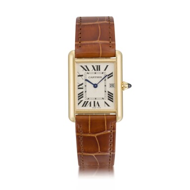 View full screen - View 1 of Lot 32. Tank Louis Cartier, Ref. 2441 Yellow Gold Wristwatch With Date Circa 2005.