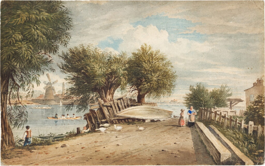 View full screen - View 1 of Lot 198. On the River Thames at Millbank, London.