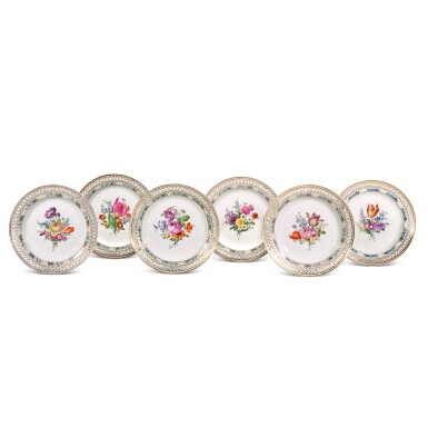 View full screen - View 1 of Lot 131. Six Berlin (K.P.M.) pierced plates, various dates, early 19th century.