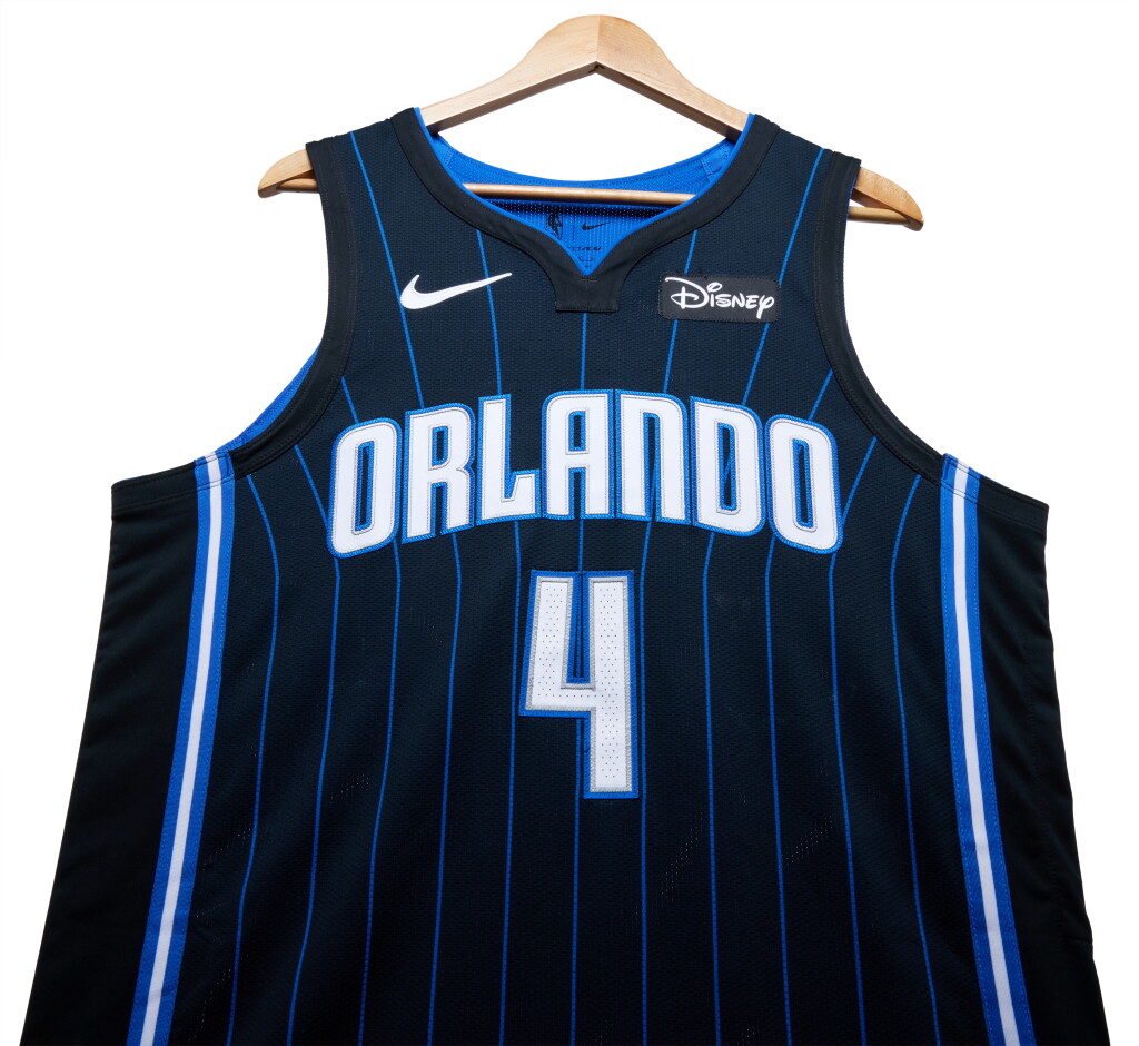 View full screen - View 1 of Lot 148. Jalen Suggs 'NBA Playoff Debut' Orlando Magic 2024 NBA Playoffs Eastern Conference Round 1 Game Worn Icon Edition Jersey | Game 1 & 2 | Matched to 2 Games .