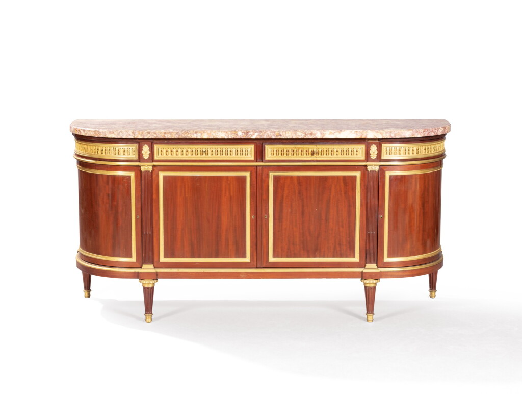 View full screen - View 1 of Lot 187. A gilt-bronze mounted and mahogany buffet .
