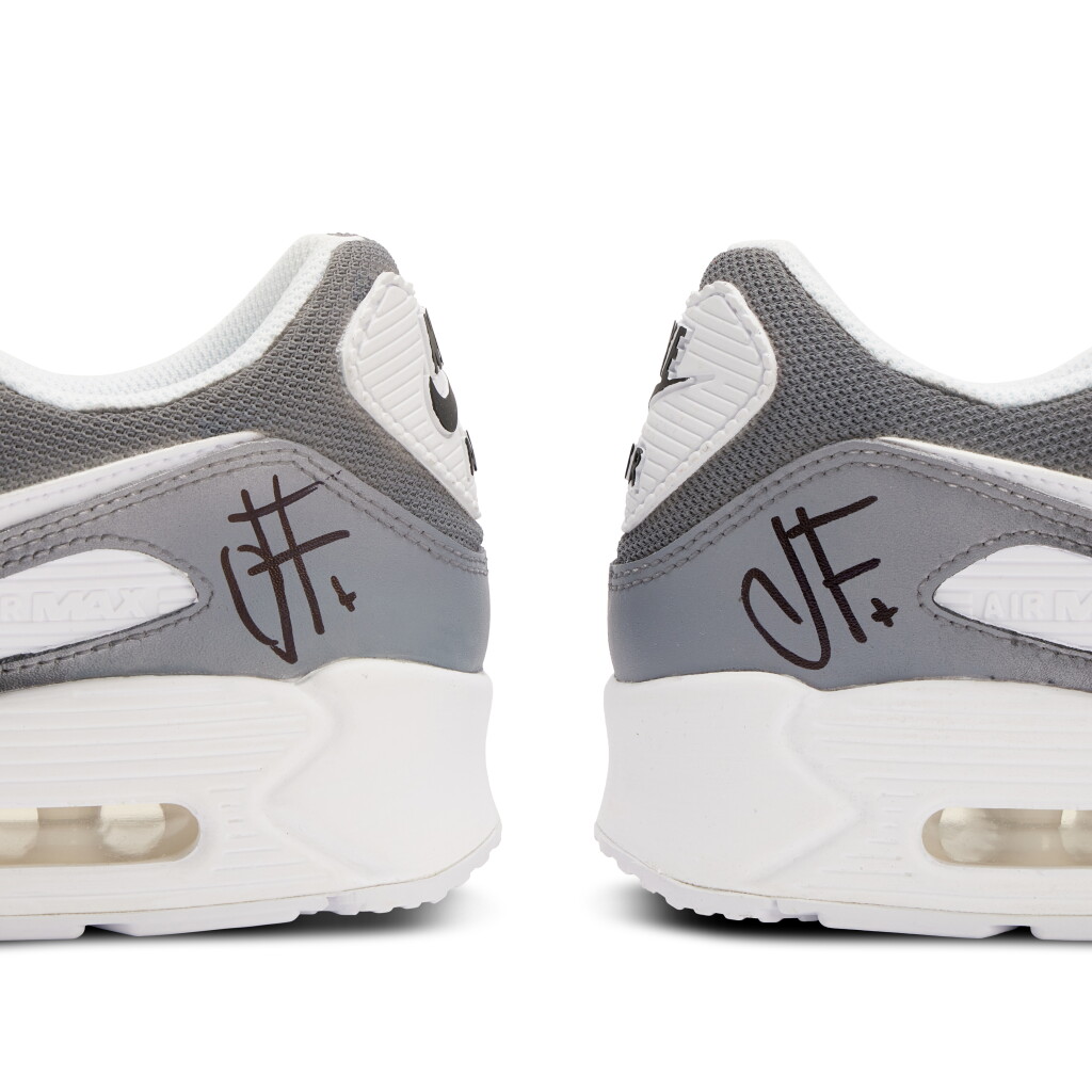 View full screen - View 1 of Lot 76. Jordi Fernandez Brooklyn Nets 2025-2026 Game Worn and Signed Custom Air Max 90s | To The Max Foundation .