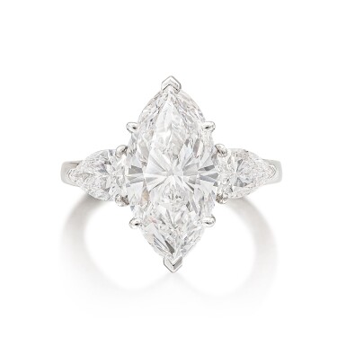 View full screen - View 1 of Lot 1224. VAN CLEEF & ARPELS | DIAMOND RING | 梵克雅寶 | 4.02克拉 欖尖形 D色 鑽石 戒指.