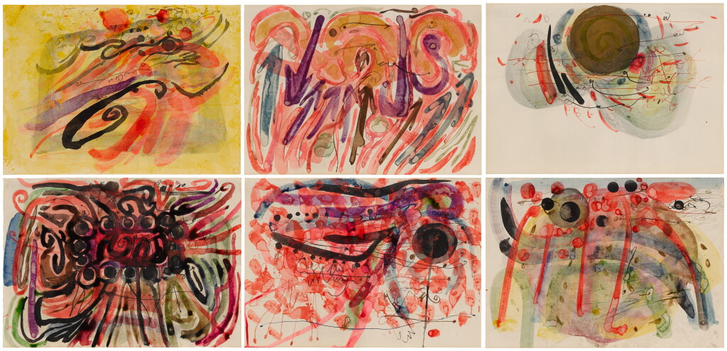 View full screen - View 1 of Lot 64. Serie Divertiment (Six Watercolors).
