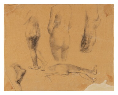 View full screen - View 1 of Lot 298. Study of a nude woman seen from behind.