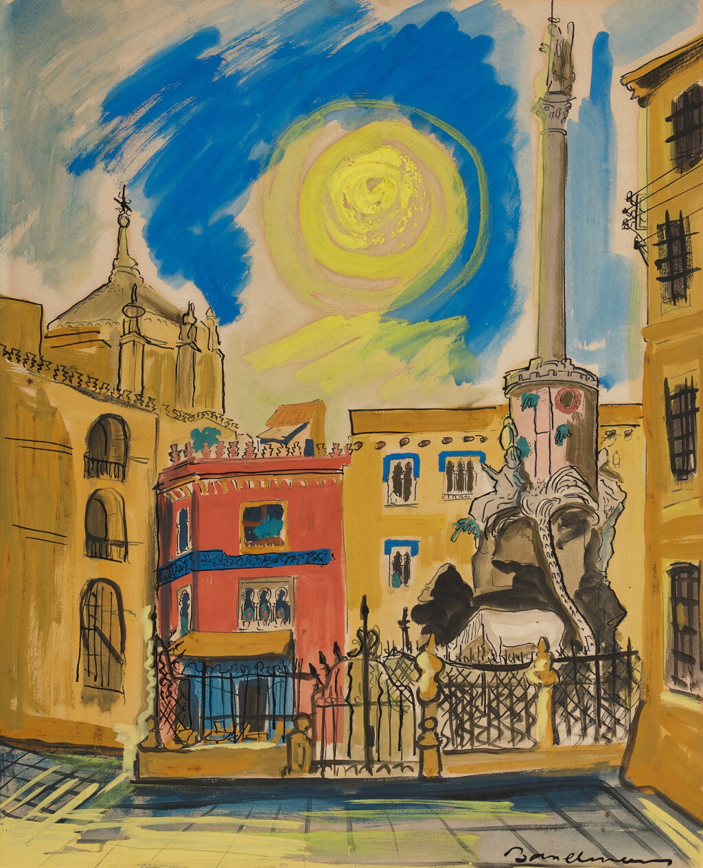 View full screen - View 1 of Lot 1029. Bemelmans, Ludwig | Córdoba, Spain, Square of the Archangel.