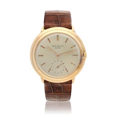 View full screen - View 1 of Lot 243. Reference 2515 A pink gold wristwatch, Made in 1956.