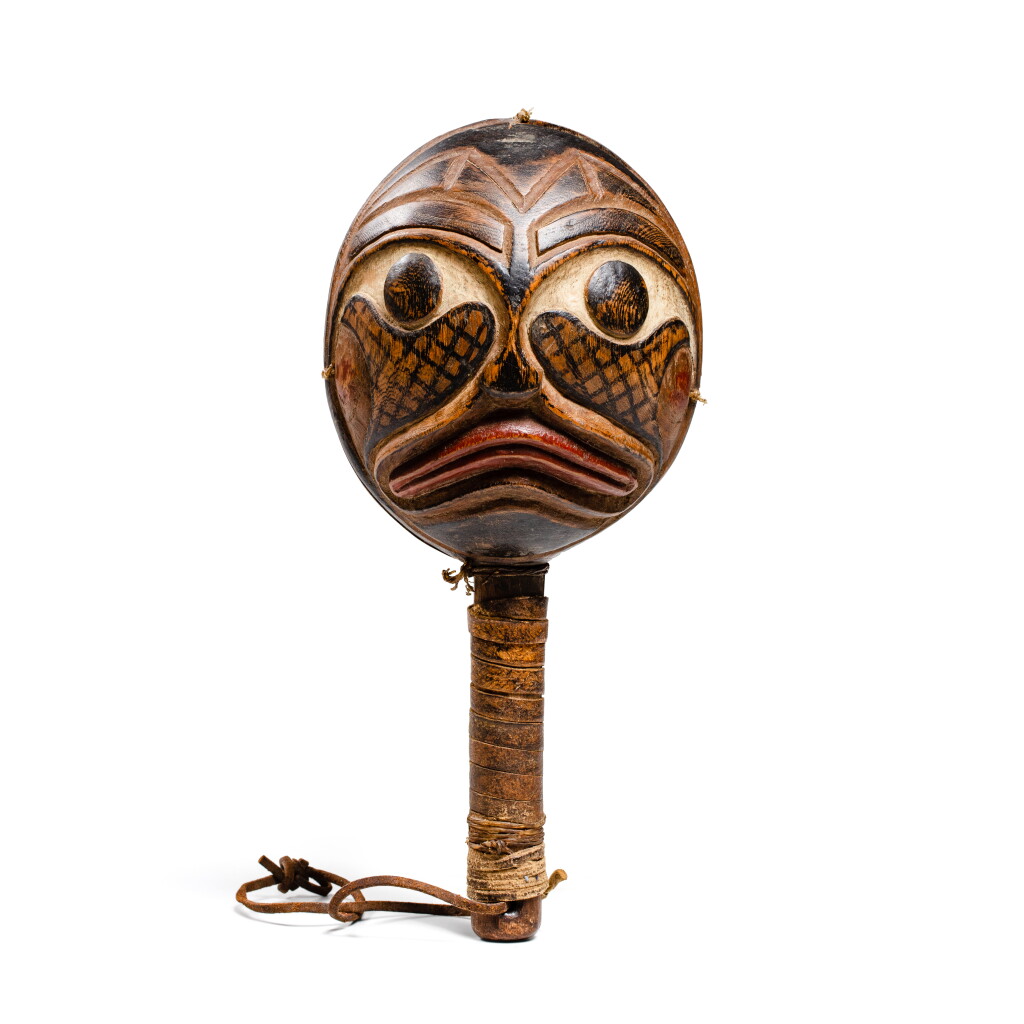 View full screen - View 1 of Lot 21. Hochet de chaman, Tlingit, Côte Nord-Ouest | Tinglit shamanistic Rattle, Northwest Coast.