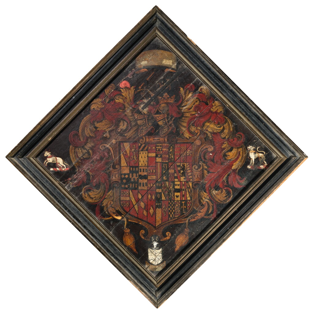 View full screen - View 1 of Lot 6. THE HATCHMENT OF THOMAS HABINGTON OF HINDLIP (1560-1647), 17TH CENTURY.