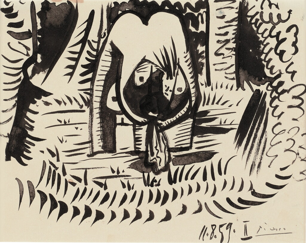 View full screen - View 1 of Lot 2154. Étude pour la baigneuse du déjeuner sur l'herbe (Manet).