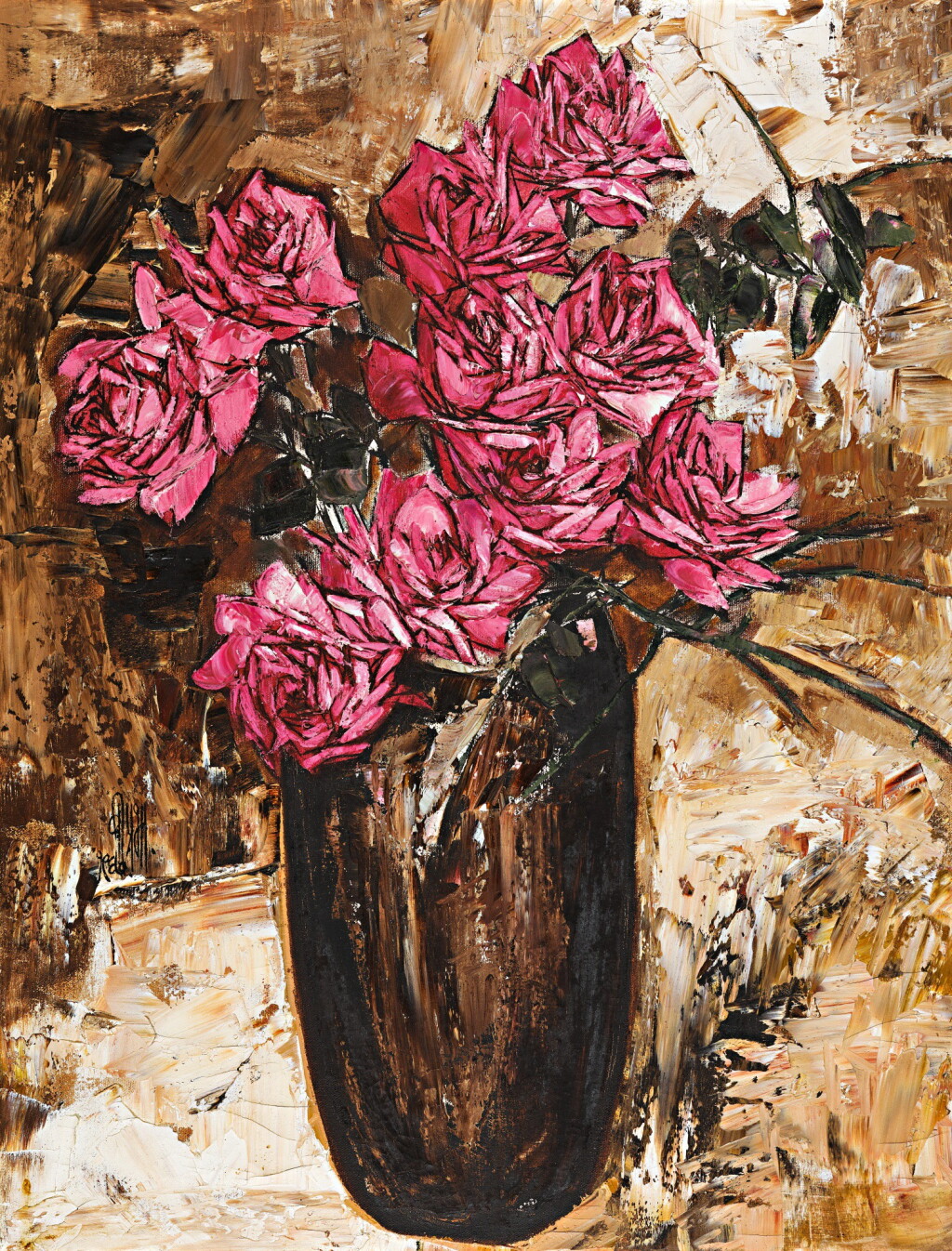 View full screen - View 1 of Lot 62. B. PRABHA | UNTITLED (RED ROSES).