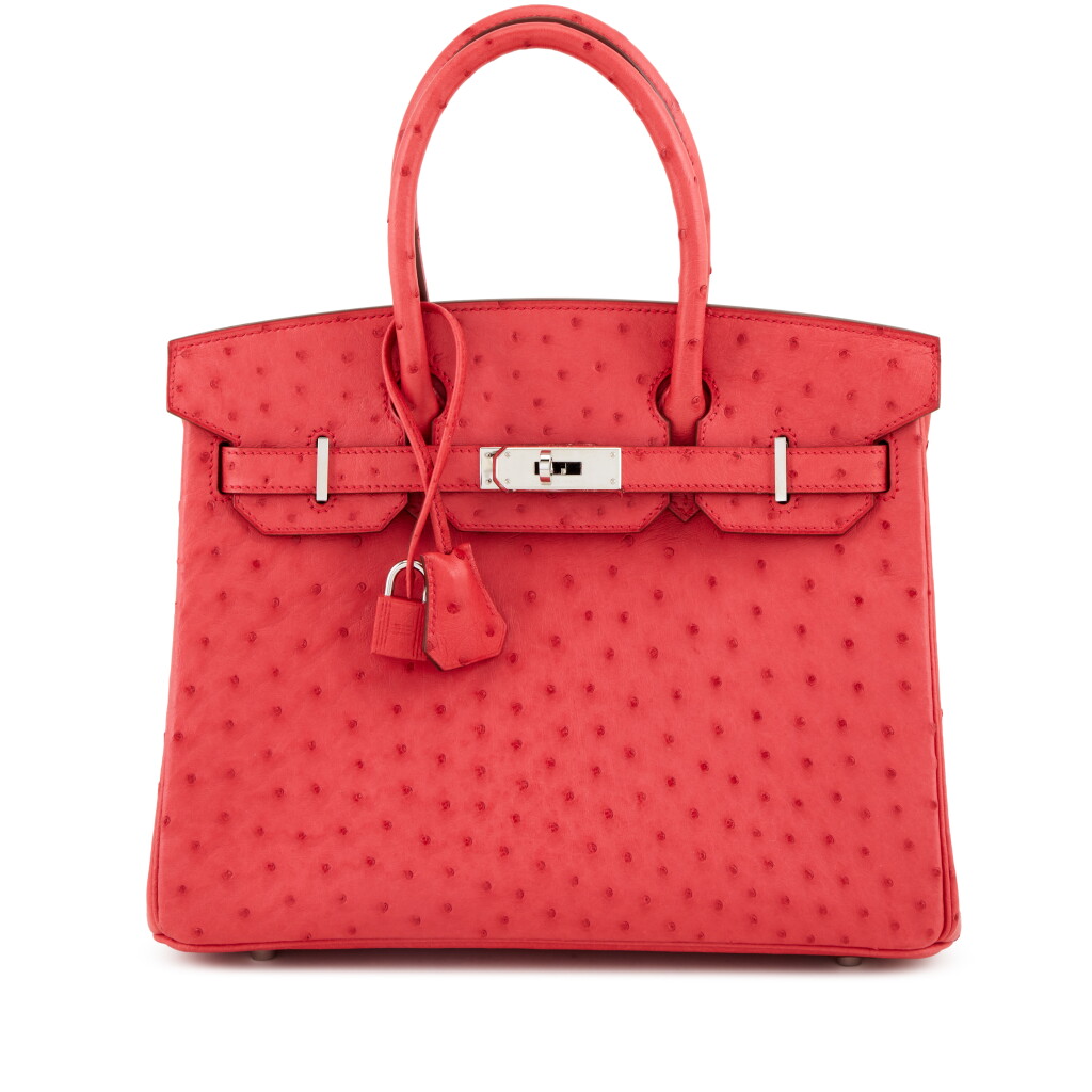 View full screen - View 1 of Lot 26. Bougainvillier Ostrich Birkin 30 Palladium Hardware, 2012.