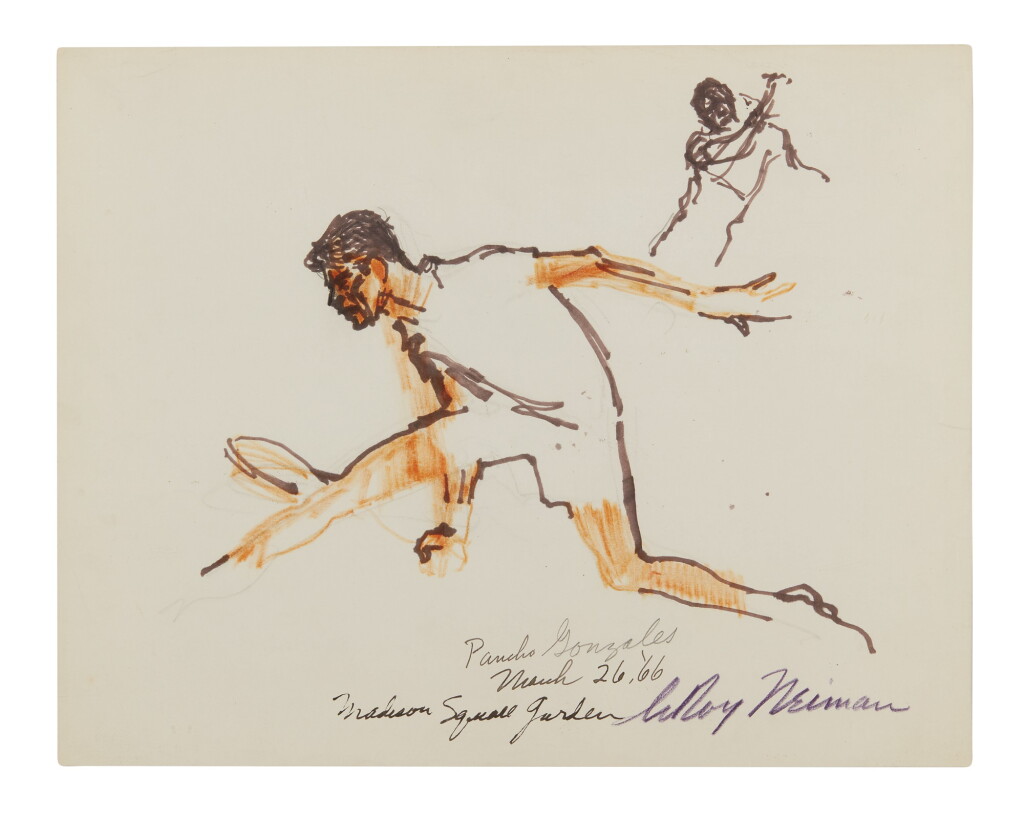 View full screen - View 1 of Lot 89. Pancho Gonzales, March 26, '66, Madison Square Garden.