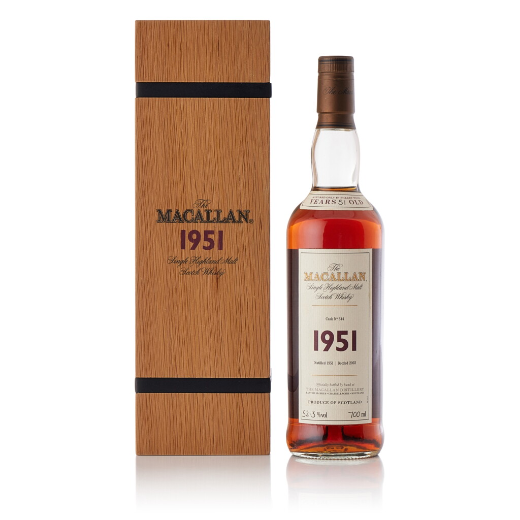 View full screen - View 1 of Lot 9105. The Macallan Fine & Rare 51 Year Old 52.3 abv 1951 (1 BT70).