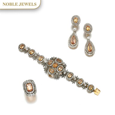 View full screen - View 1 of Lot 150. TOPAZ AND DIAMOND PARURE, 19TH CENTURY AND LATER.