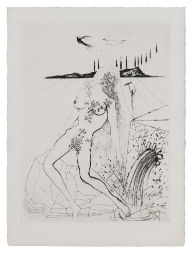 View full screen - View 1 of Lot 208. Poèmes secrets. Argillet, 1967. 18 pointes sèches de Salvador Dalí.