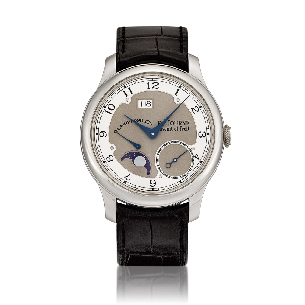 View full screen - View 1 of Lot 2150. Octa Divine | A platinum wristwatch with date, moon phases and power reserve indication, Circa 2010 | F.P. Journe | Octa Divine | 鉑金腕錶,備日期、月相及動力儲備顯示,約2010年製.