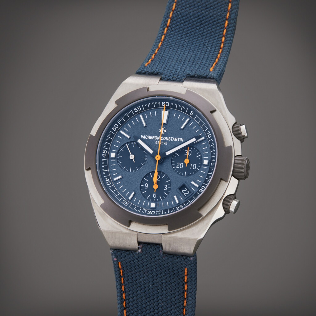 View full screen - View 1 of Lot 106. Reference 5500V/000T-B923 Overseas Chronograph 'Everest' | A limited edition titanium anti-magnetic chronograph wristwatch with date, Circa 2021.