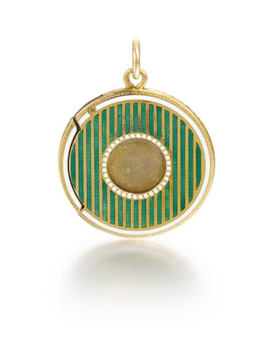 View full screen - View 1 of Lot 9. A Fabergé gold and guilloché enamel cigar cutter, Moscow, circa 1900.