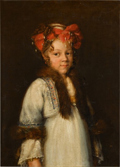 View full screen - View 1 of Lot 177. Portrait of an elaborately dressed girl.