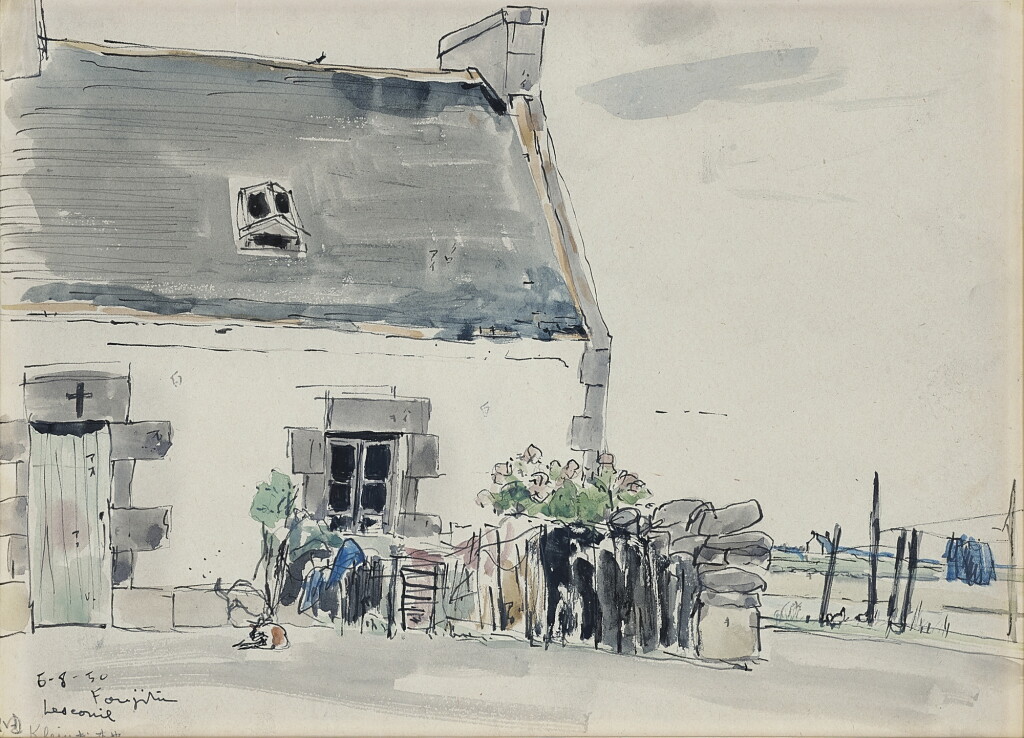 View full screen - View 1 of Lot 877. Léonard Tsuguharu Foujita 藤田嗣治 | Lesconil, Finistère 萊斯科尼,菲尼斯泰爾.