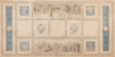 View full screen - View 1 of Lot 58. Project of the ceiling of the library of the Music conservatory, 1812.