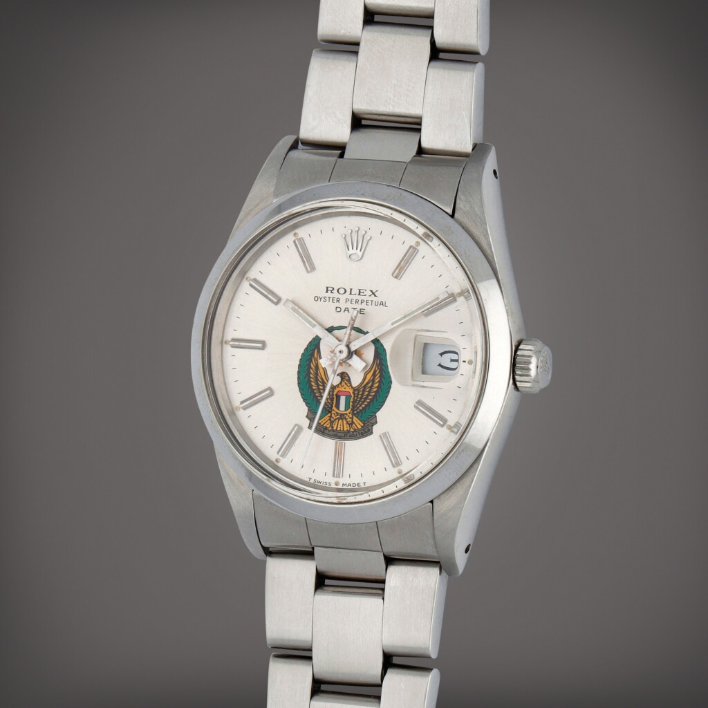 View full screen - View 1 of Lot 205. Oyster Perpetual Date, Reference 15000 | A stainless steel wristwatch with date and bracelet | Circa 1983.