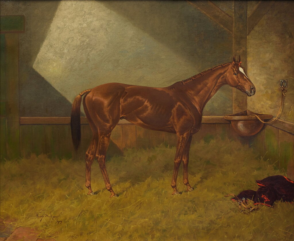 View full screen - View 1 of Lot 437. Fairplay, a Racehorse in a Stable.
