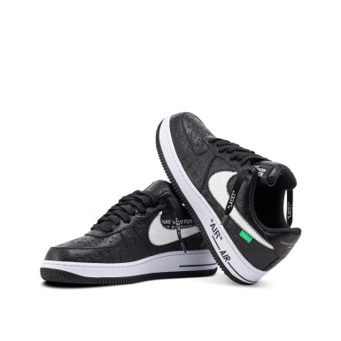 View full screen - View 1 of Lot 2. Louis Vuitton and Nike Air Force 1 Friends and Family Black | Size 8.