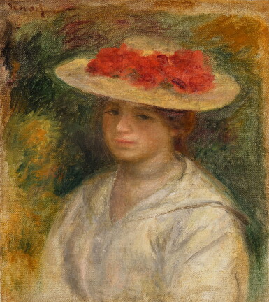 View full screen - View 1 of Lot 336. Portrait de femme au chapeau .