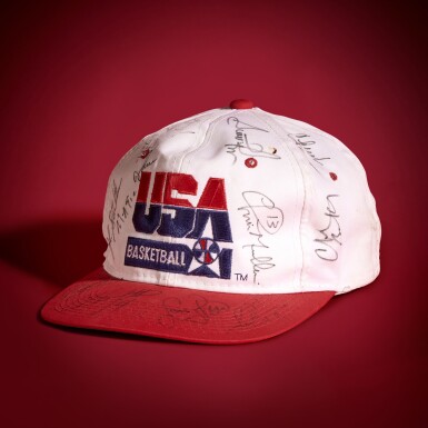 View full screen - View 1 of Lot 21. 1992 Team USA Basketball ‘Dream Team’ Signed Hat | Michael Jordan, Scottie Pippen, Karl Malone, Patrick Ewing, Larry Bird, John Stockton, Magic Johnson.