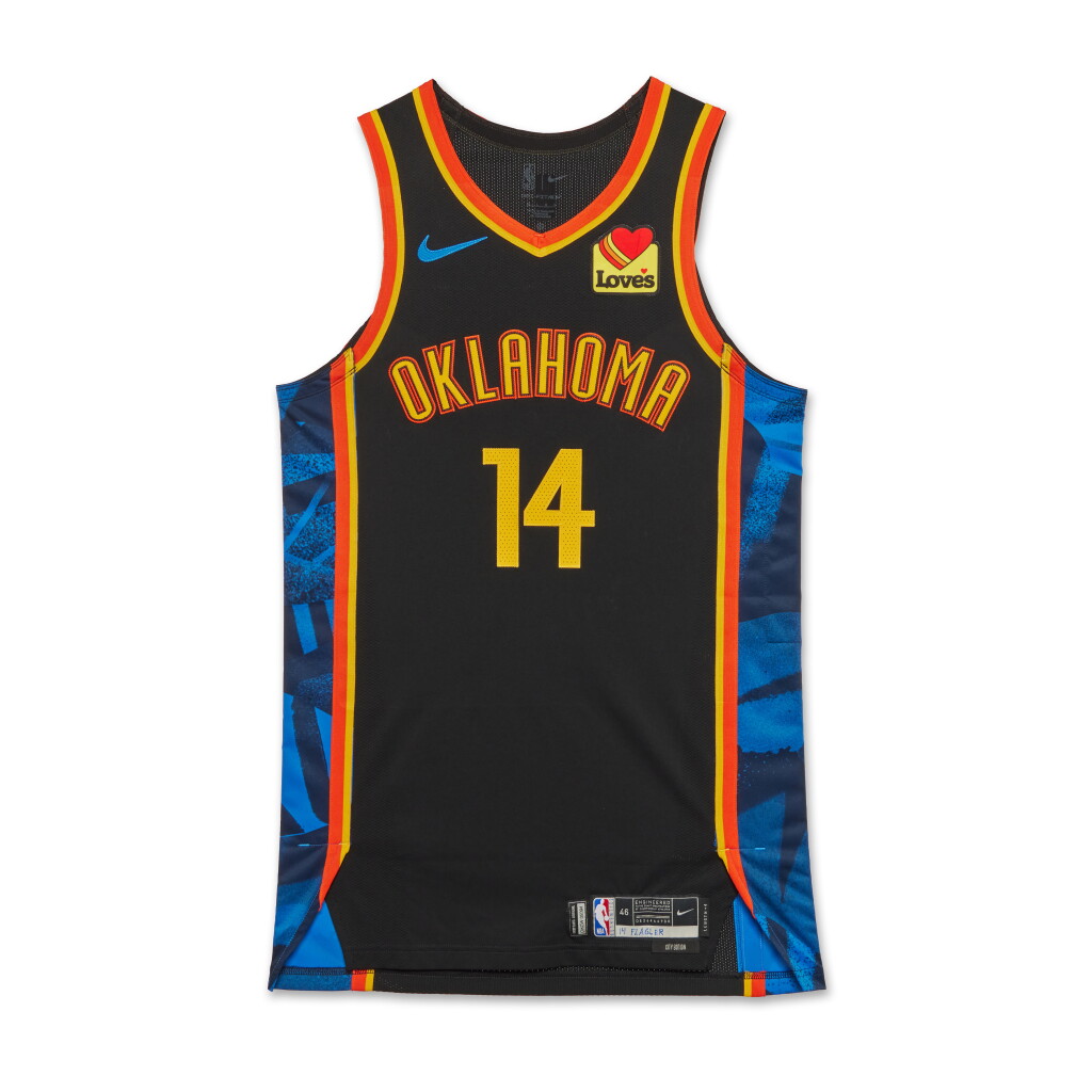 View full screen - View 1 of Lot 158. Adam Flagler Oklahoma City Thunder 2024-2025 Game Issued City Edition Jersey .