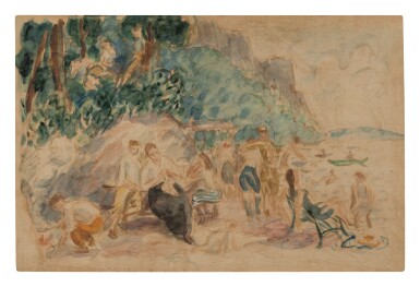 View full screen - View 1 of Lot 14. WILLIAM JAMES GLACKENS | BATHERS (PARK BY THE RIVER).