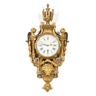 View full screen - View 1 of Lot 207. A gilt-bronze bracket clock, Louis XVI, circa 1780 | Cartel mural en bronze doré d'époque Louis XVI, vers 1780.