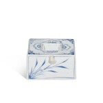 A blue and white 'bamboo' square-form waterdropper, Joseon dynasty, 19th century