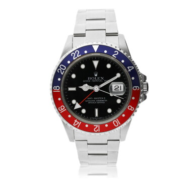 View full screen - View 1 of Lot 92. ROLEX | REFERENCE 16710 GMT-MASTER II 'PEPSI' A STAINLESS STEEL AUTOMATIC DUAL TIME WRISTWATCH WITH DATE AND BRACELET, CIRCA 2006.