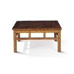 A 'huanghuali' and 'nanmu' low square table, Qing dynasty, 18th century with later modifications