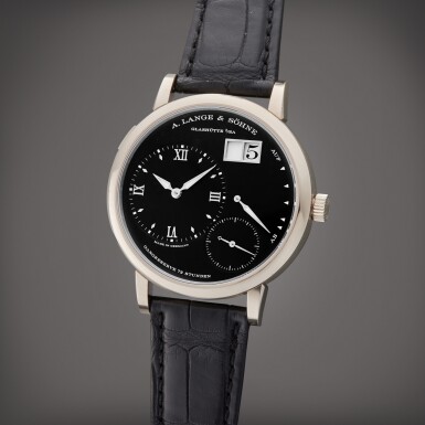 View full screen - View 1 of Lot 2. Reference 117.028 Grand Lange 1 | A white gold wristwatch with date and power reserve indication, Circa 2017.