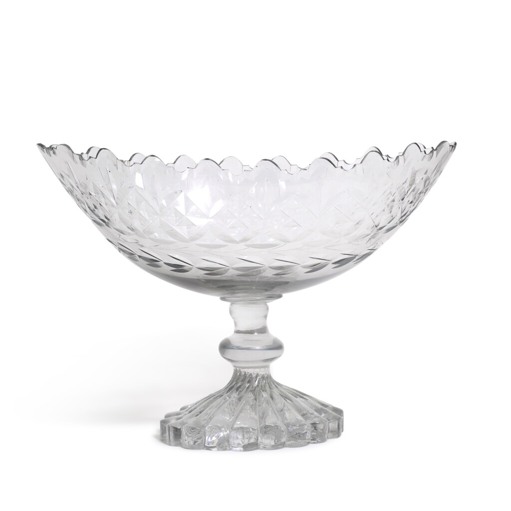 View full screen - View 1 of Lot 46. An Anglo-Irish George III cut-glass pedestal bowl, circa 1790.