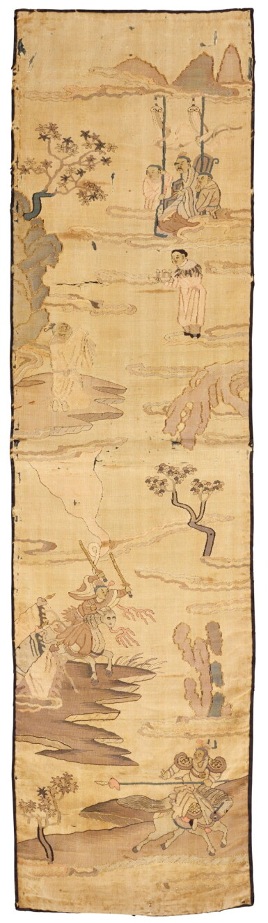 View full screen - View 1 of Lot 60. A SET OF FOUR SILK KESI PANELS, QING DYNASTY | 清 緙絲封神演義圖挂屏一組四幅.