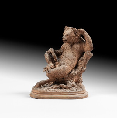 View full screen - View 1 of Lot 130. Bear playing flute | Ours jouant de flûte.