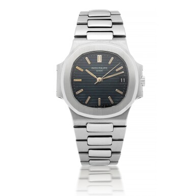 View full screen - View 1 of Lot 560. PATEK PHILIPPE | NAUTILUS, REF 3800/1 STAINLESS STEEL WRISTWATCH WITH DATE AND BRACELET MADE IN 1987.