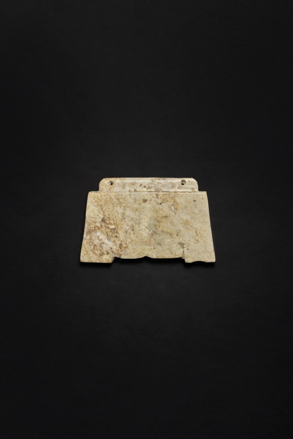 View full screen - View 1 of Lot 47. A calcified jade comb plaque, Neolithic period, Liangzhu culture.