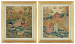 A Pair of English Needlework Panels, Early 18th Century