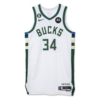 View full screen - View 1 of Lot 42. Giannis Antetokounmpo Milwaukee Bucks 2022-2023 Game Worn Home Jersey.