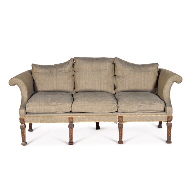 View full screen - View 1 of Lot 26. A George II style mahogany sofa, modern, in the manner of William Kent.