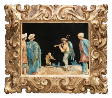 全螢幕檢視 - 查看806Figures Watching a Piper and a Monkey playing a violin的1